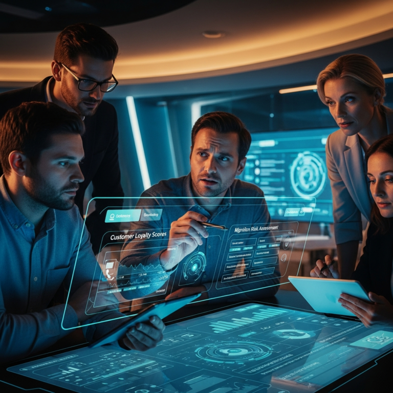 Dashboard showing legacy contact center replacement with CCaaS, AI routing, and resilient customer journey metrics