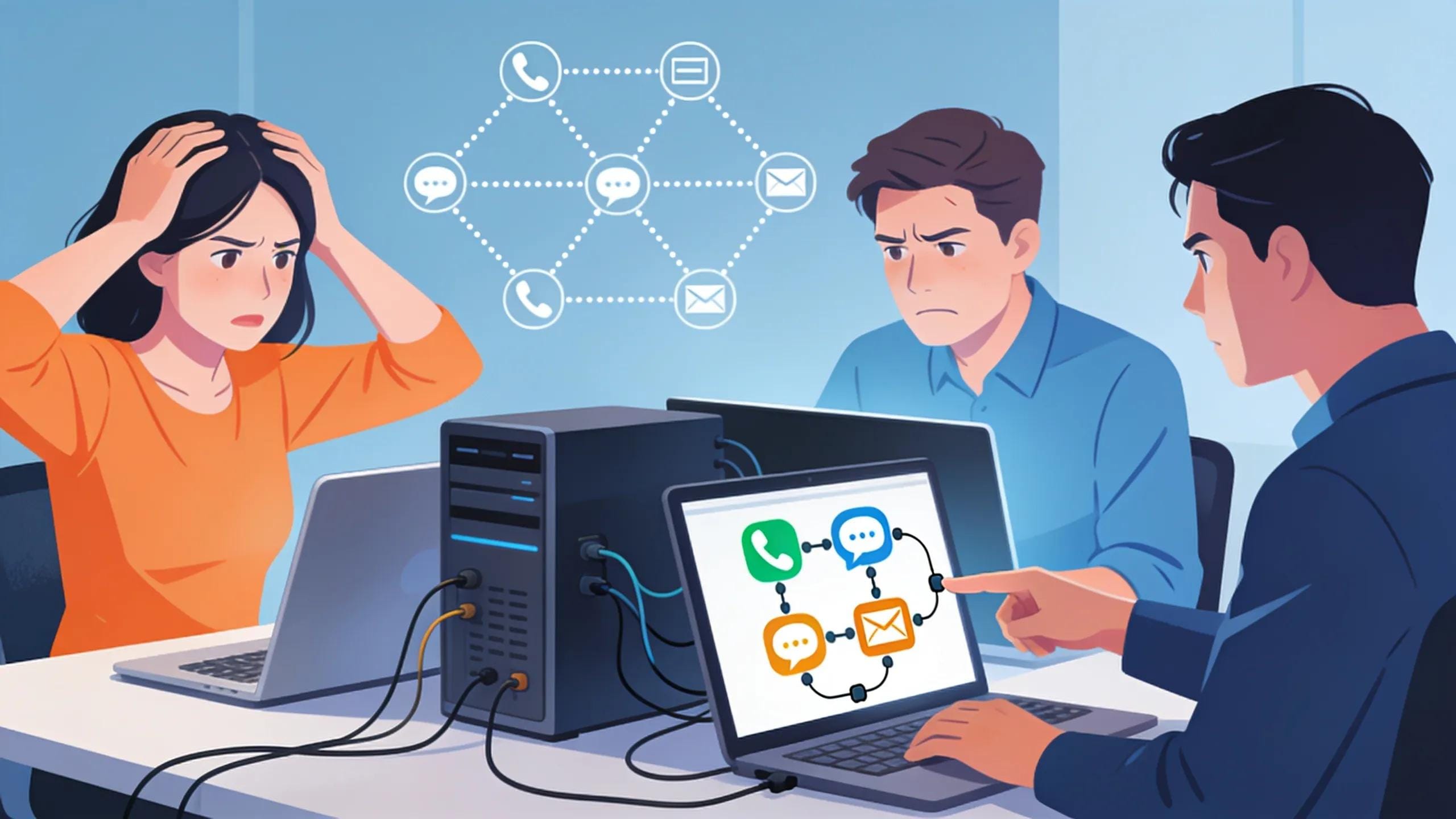Illustration of migration challenges and technology integration issues